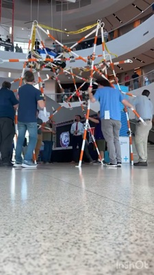 Watch the time-lapse of the sculpture being assembled on YouTube (opens in a new tab)